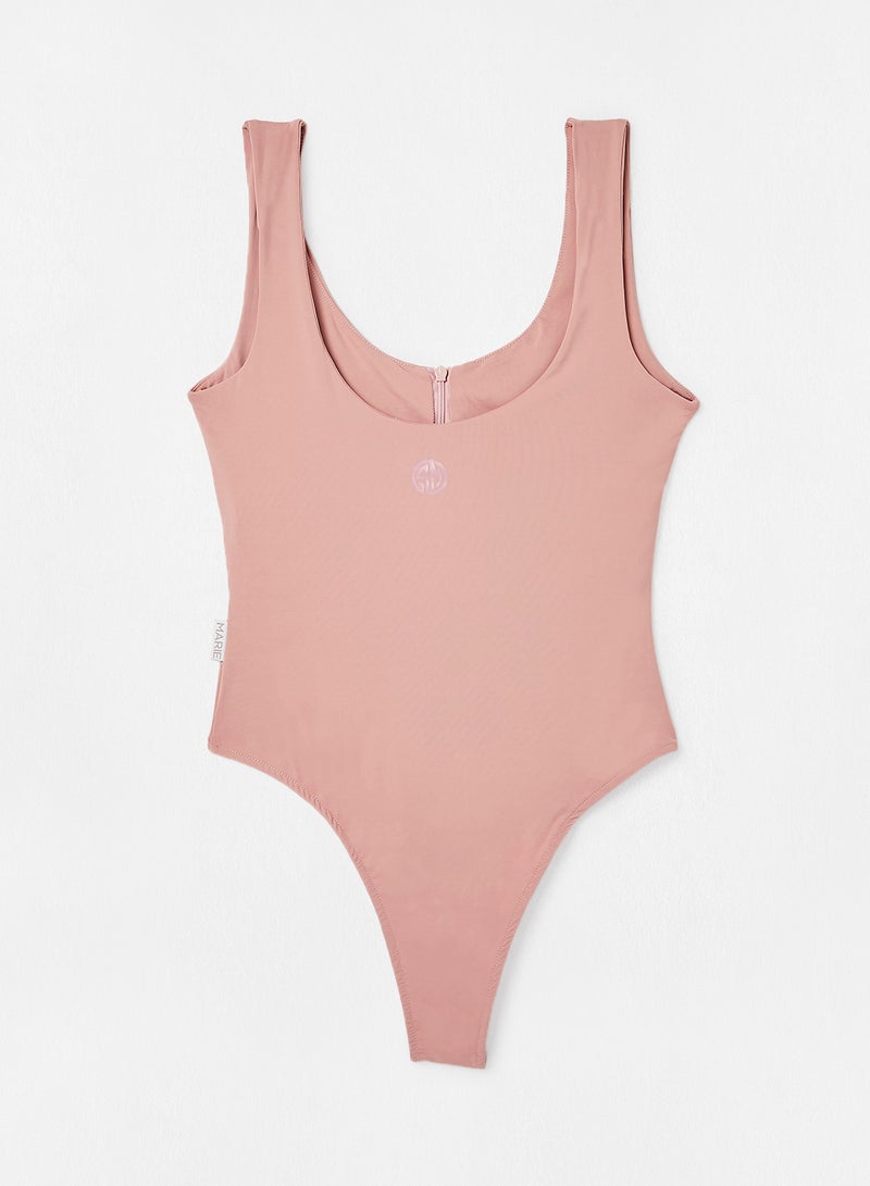 Sian Marie Scoop Neck Bodysuit Pink  - Image 5