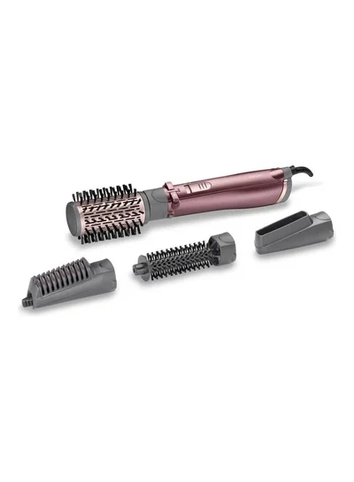 babyliss 4 In 1 Rotating Air Styler Brush Potent 1000W Styler For Ultra-Fast Drying Salon Finish With Interchangeable Attachments For Hair Volumizing, Smoothing And Straightening - AS960SDE, Purple