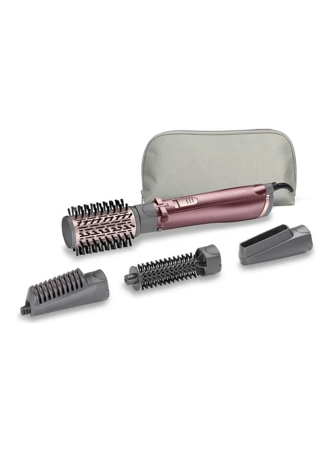babyliss 4 In 1 Rotating Air Styler Brush Potent 1000W Styler For Ultra-Fast Drying Salon Finish With Interchangeable Attachments For Hair Volumizing, Smoothing And Straightening - AS960SDE, Purple