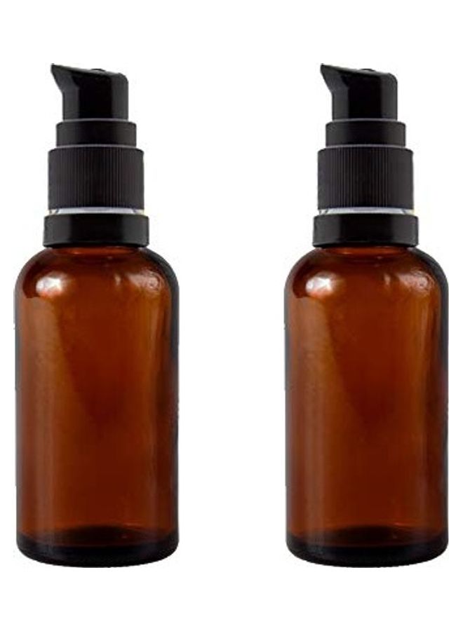 ديفينيز 2 قطعة زجاجات من الزجاج الكهرماني مع مضخة بني/أسود - Image 1