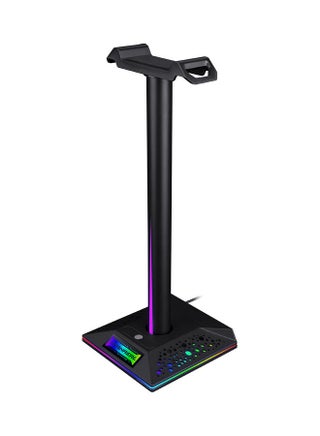 Dual USB Interface Game Headset Bracket 3.5mm Audio Jack and RGB Touch Light Black - v1625054959/N48653300A_1