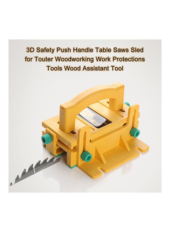 3D Safety Push Handle Table Saw Protector Yellow/Green  - Image 5
