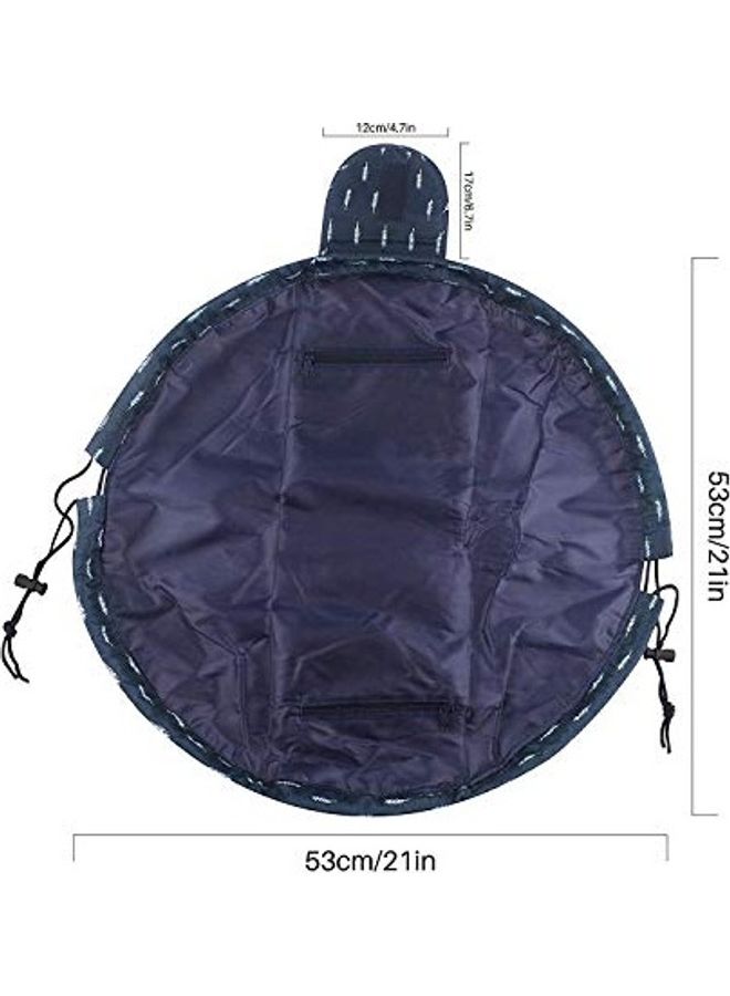 svk dream - Portable Folding Drawstring Makeup Bag Blue/White - Image 1