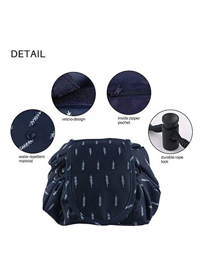 svk dream - Portable Folding Drawstring Makeup Bag Blue/White - Image 1