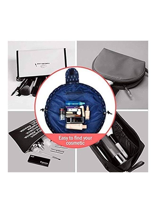 svk dream - Portable Folding Drawstring Makeup Bag Blue/White - Image 1