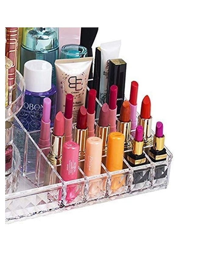 FEELING MALL Rotating Makeup Organizer Station Nail Bar with Tray Clear - Image 2