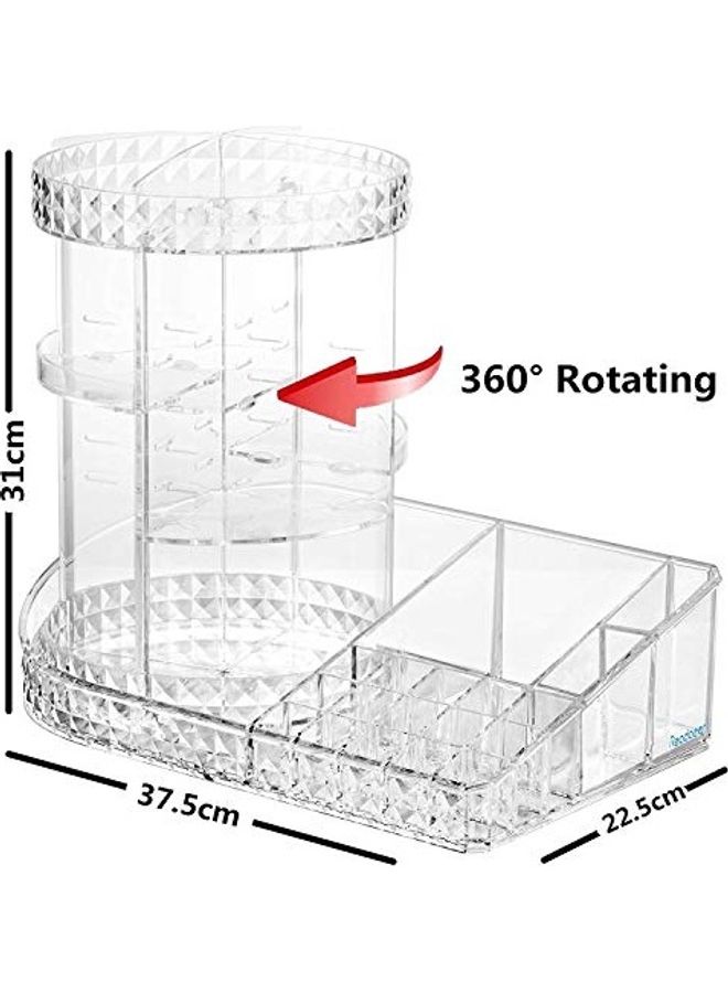FEELING MALL Rotating Makeup Organizer Station Nail Bar with Tray Clear - Image 3