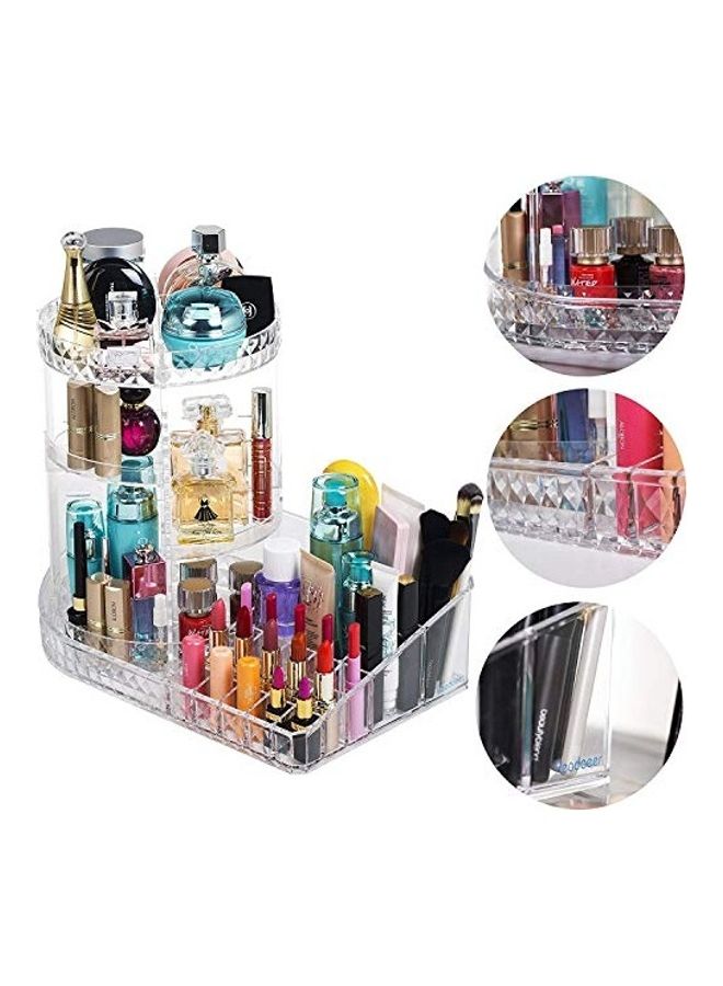 FEELING MALL Rotating Makeup Organizer Station Nail Bar with Tray Clear - Image 5