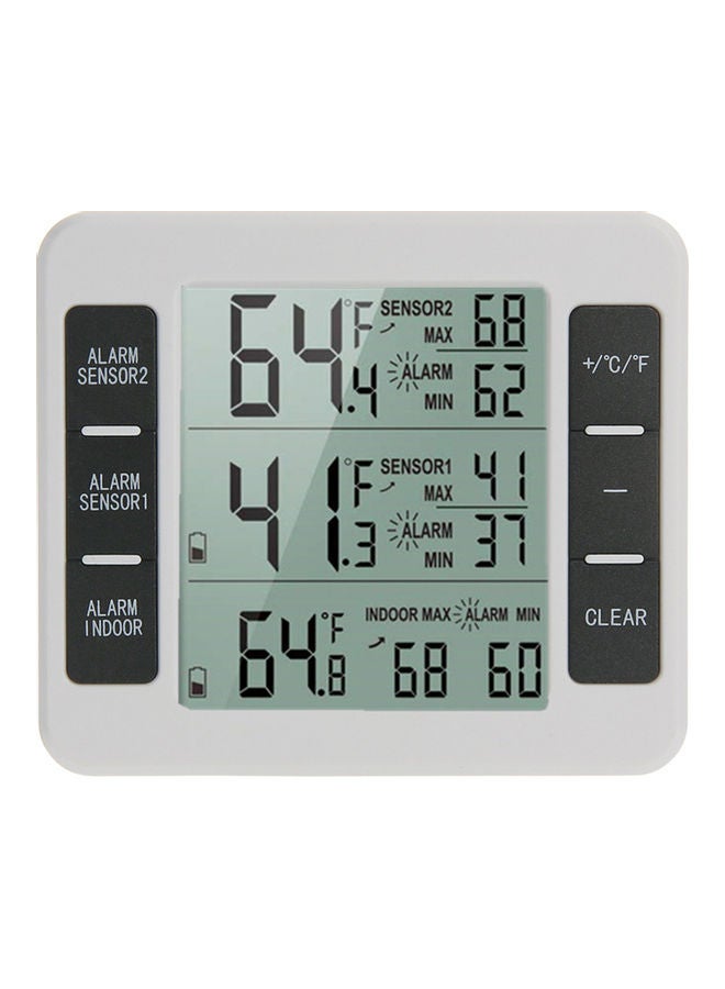 KKmoon Digital Temperature Monitor Meter With 2 Wireless Sensor White - Image 2