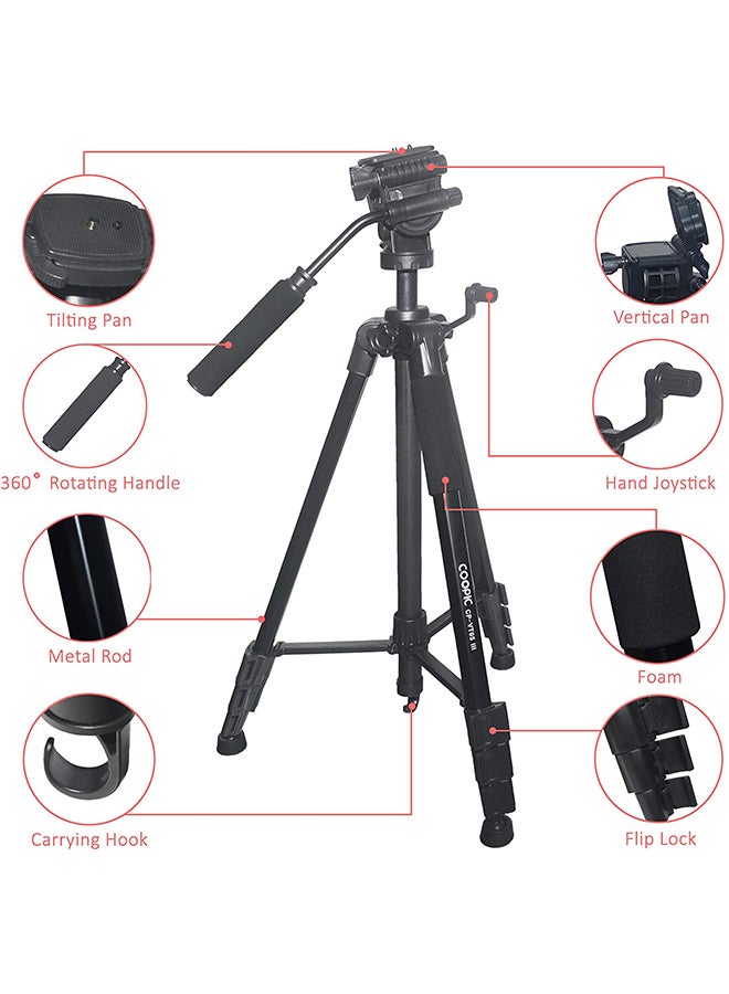 Coopic VT05 III Foldable Tripod With Max 190 cm Black  - Image 2