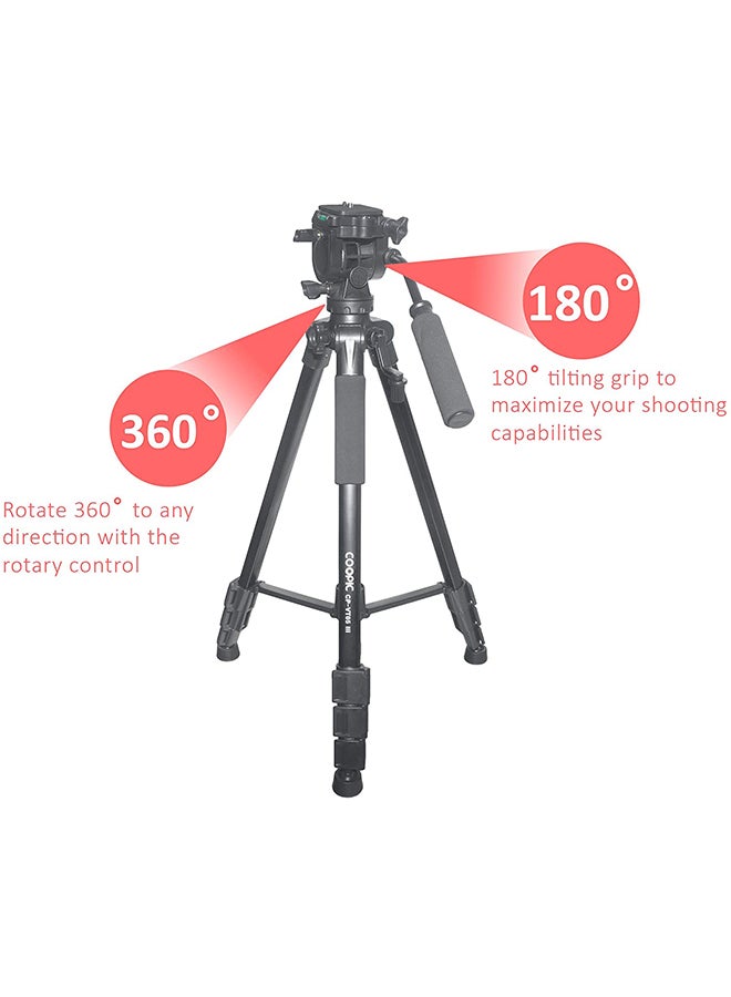 Coopic VT05 III Foldable Tripod With Max 190 cm Black  - Image 5
