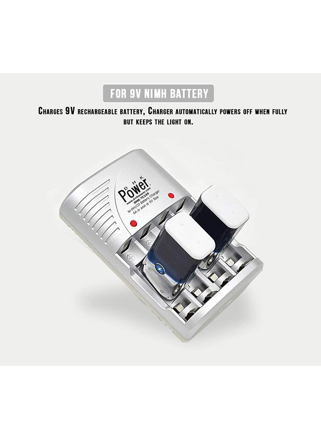 DMK Tc2A9 4 Slots Smart Rechargeable Charger For Aa Aaa Batteries Silver - Image 5