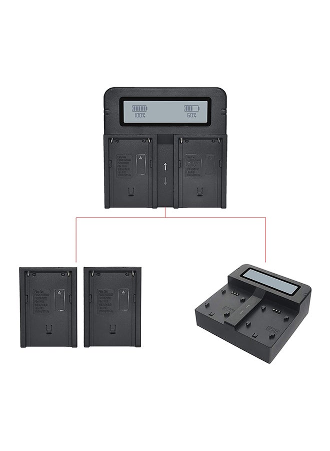 دي أم كي شاحن بطارية رقمي مزدوج سريع طراز DC03 لكاميرا سوني NP-F970 FM50 أسود - Image 5