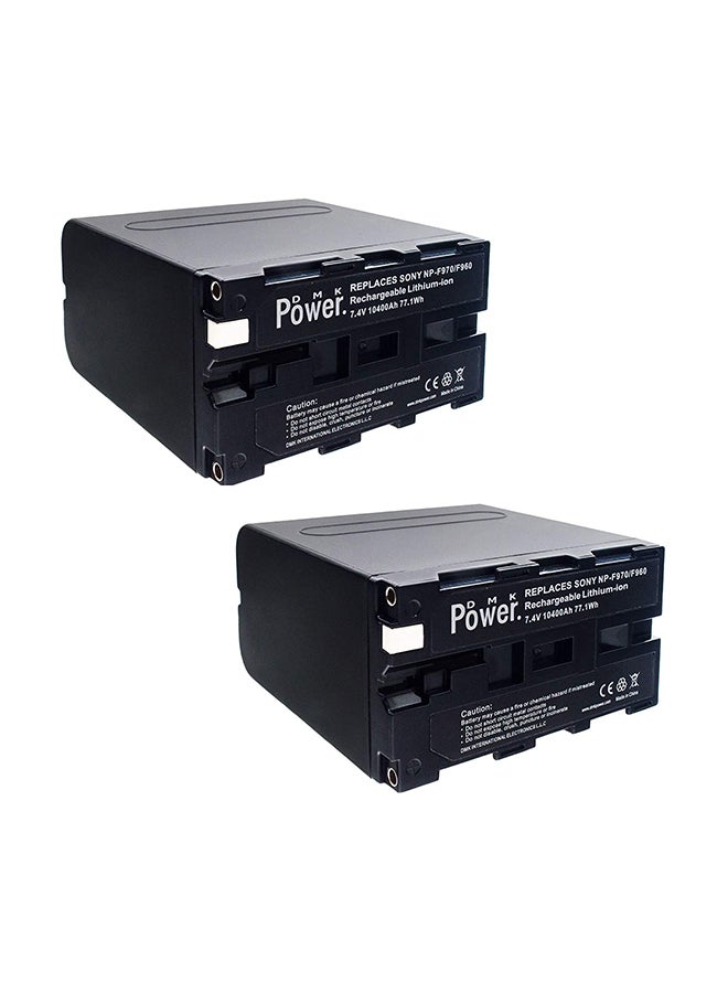 DMK 2-Piece Npf970/960 Battery 10400Mah For Led Video Light And Monitor Black - Image 1