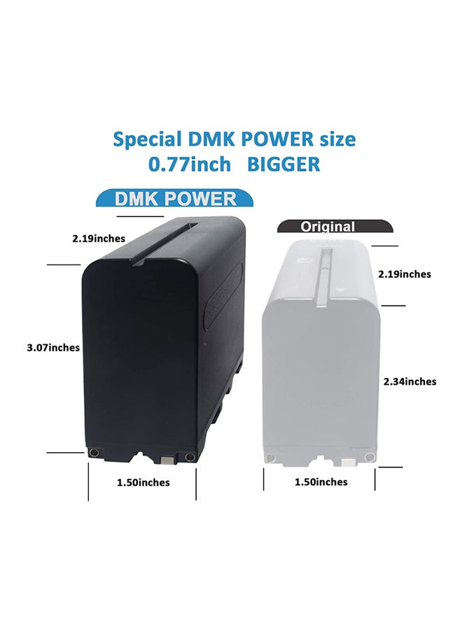 DMK 2-Piece Npf970/960 Battery 10400Mah For Led Video Light And Monitor Black - Image 5
