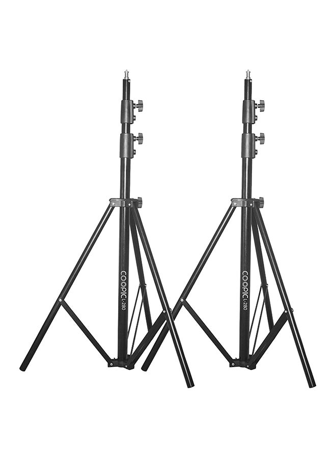Coopic 2-Piece Aluminum Alloy Photostudio Lightstand Black - Image 1