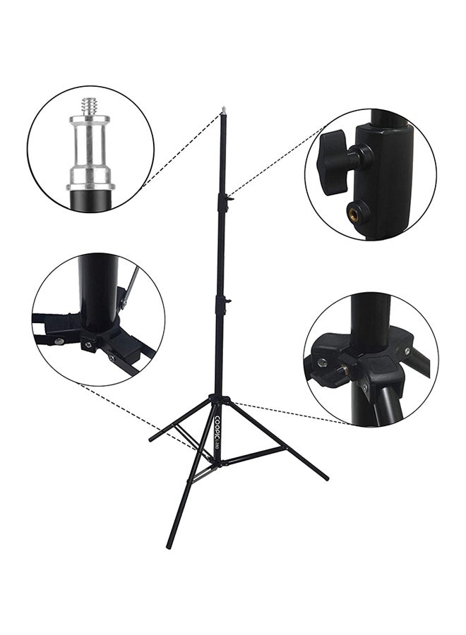 Coopic 2-Piece Aluminum Alloy Photostudio Lightstand Black - Image 4