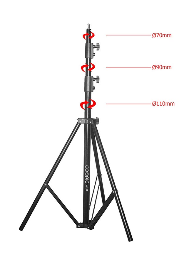 Coopic 2-Piece Aluminum Alloy Photostudio Lightstand Black - Image 5