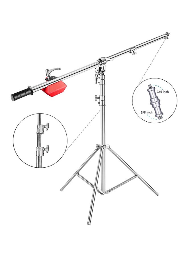 Coopic L2188 Stainless Steel Boom Light Stand Black/Red - Image 2