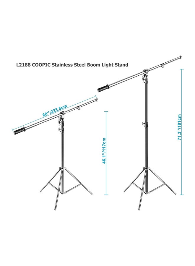 Coopic L2188 Stainless Steel Boom Light Stand Black/Red - Image 5