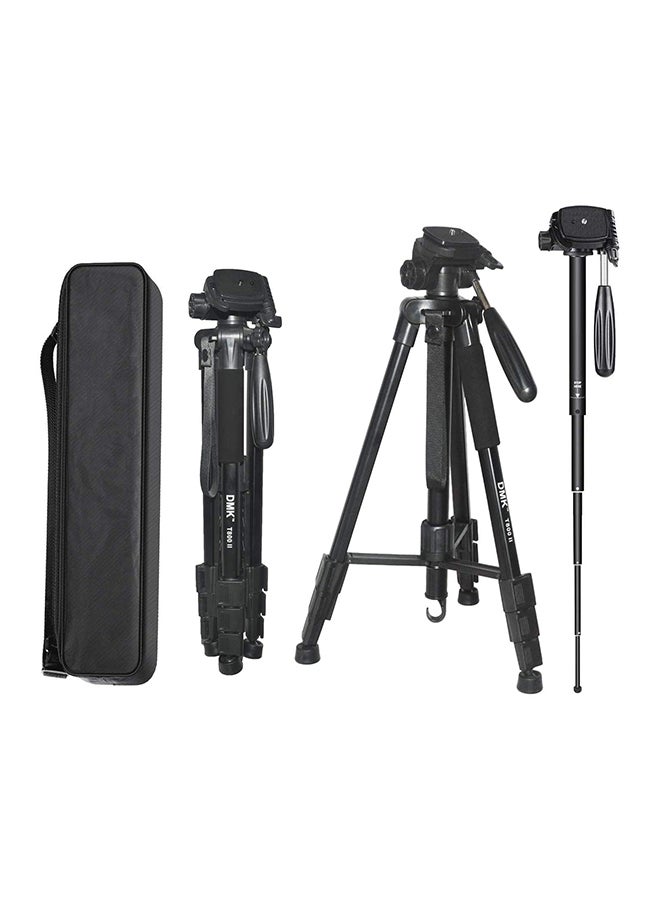 DMK 2 In 1 Lightweight Portable Camera Tripod And Monopod Black - Image 1