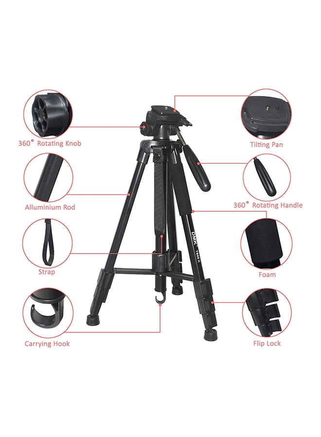 DMK 2 In 1 Lightweight Portable Camera Tripod And Monopod Black - Image 2