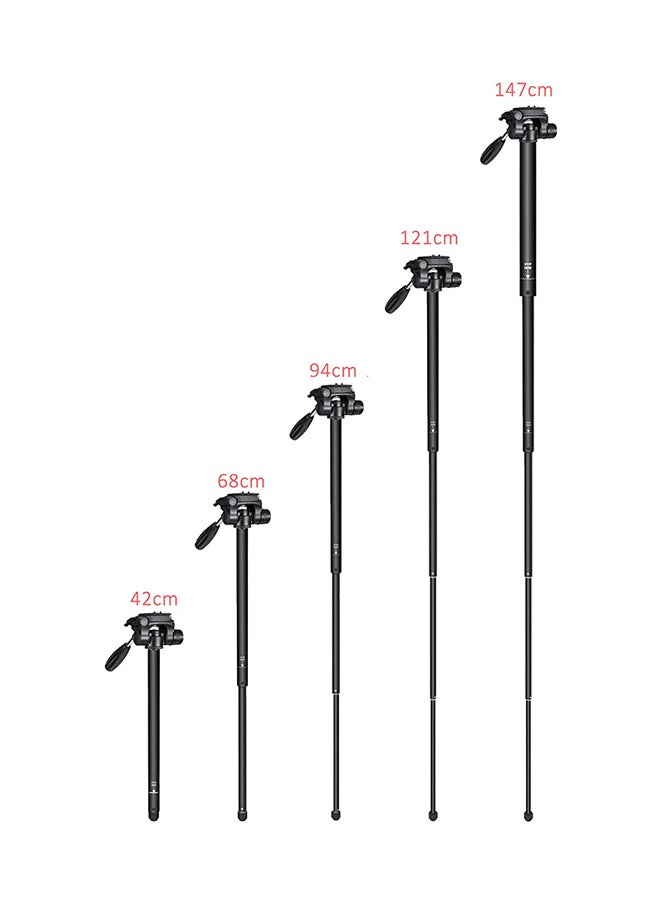 DMK 2 In 1 Lightweight Portable Camera Tripod And Monopod Black - Image 4