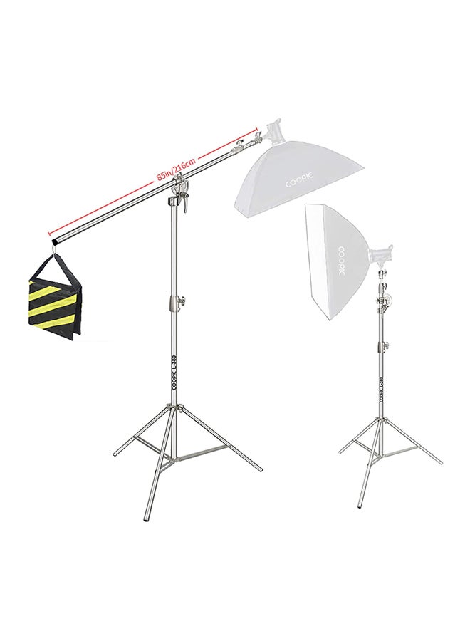 كوبيك L380 Stainless Steel Photostudio Two Way Light Stand Silver - Image 2