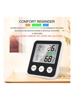 KKmoon High Precision Magnetic Thermometer Hygrometer Black/White  - Image 2