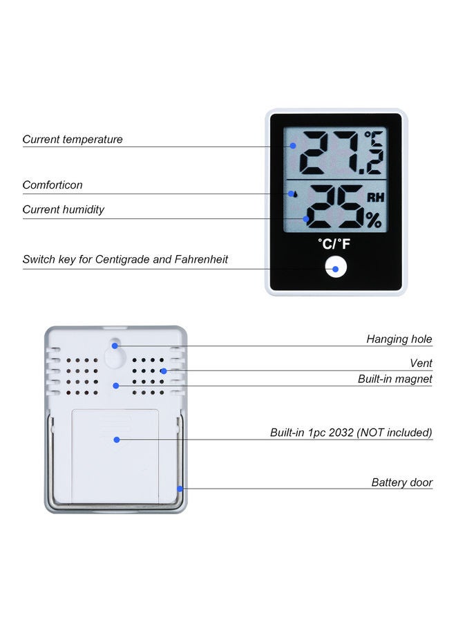 KKmoon Dual Temperature Humidity Meter White/Black - Image 5