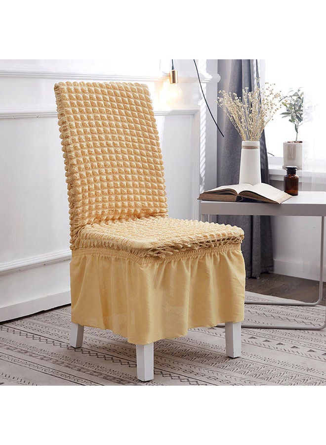 Fabienne Turkish Stretch Fit Dining Chair Cover Light Beige 