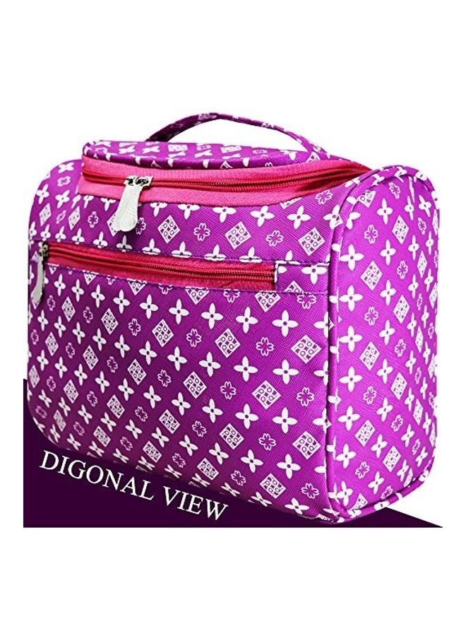 adbeni Multifunctional Makeup Bag with Handle Pink/White - Image 3