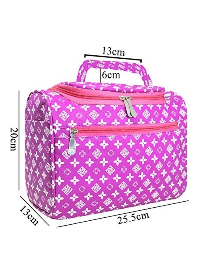 adbeni Multifunctional Makeup Bag with Handle Pink/White - Image 4