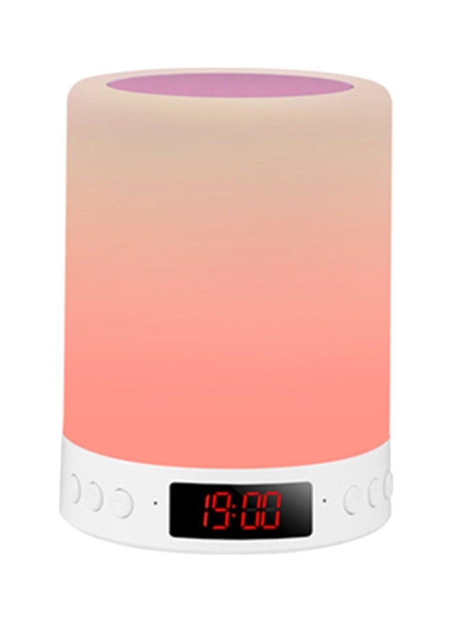 Muslady 3-In-1 Portable LED Bluetooth Wireless Speaker With Digital Watch Pink/White - Image 1