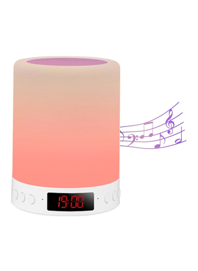 Muslady 3-In-1 Portable LED Bluetooth Wireless Speaker With Digital Watch Pink/White - Image 2