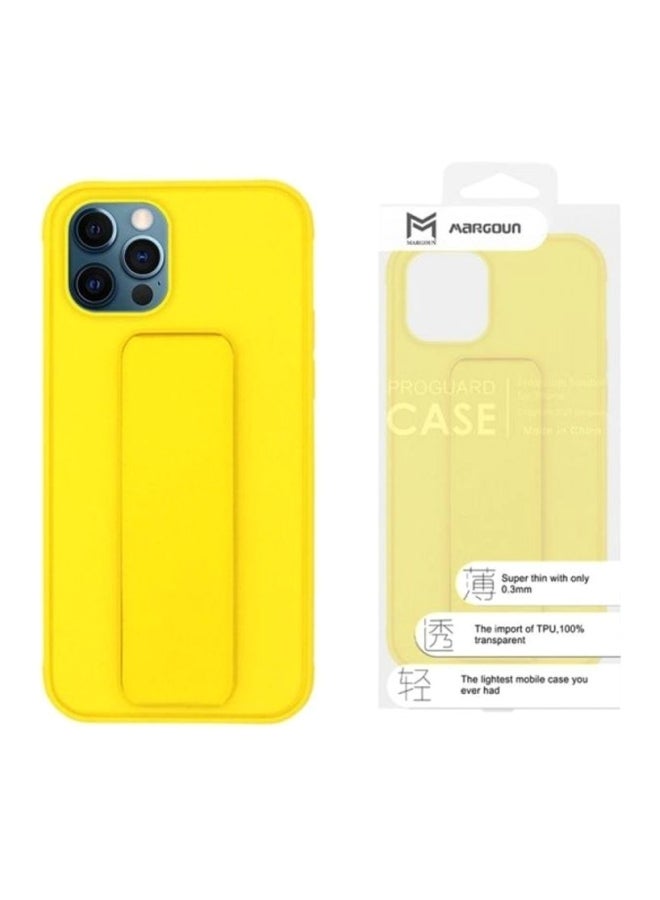 MARGOUN - Protective Case Cover with Finger Grip Stand for Apple iPhone 12 Pro Yellow - Image 1