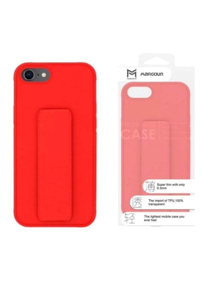 MARGOUN - Protective Case Cover with Finger Grip Stand for Apple iPhone SE Red - Image 1