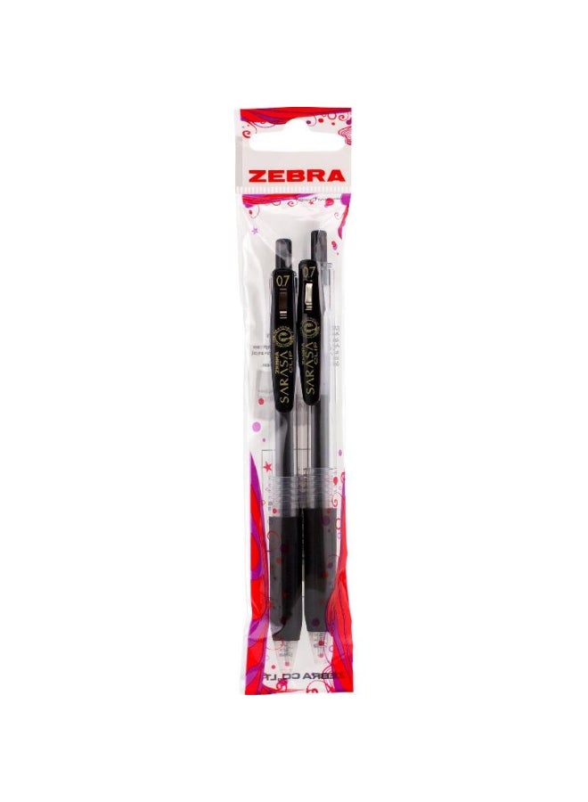 ZEBRA 2 Piece Sarasa Clip Pen Set Black/Clear
