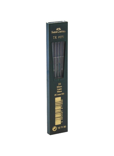 10-Piece HB Lead Refill Set Black