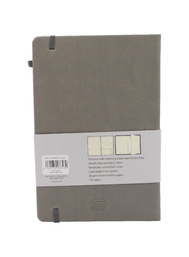 روكو دفتر يوميات بتاريخ ميلادي وهجري رمادي - Image 2