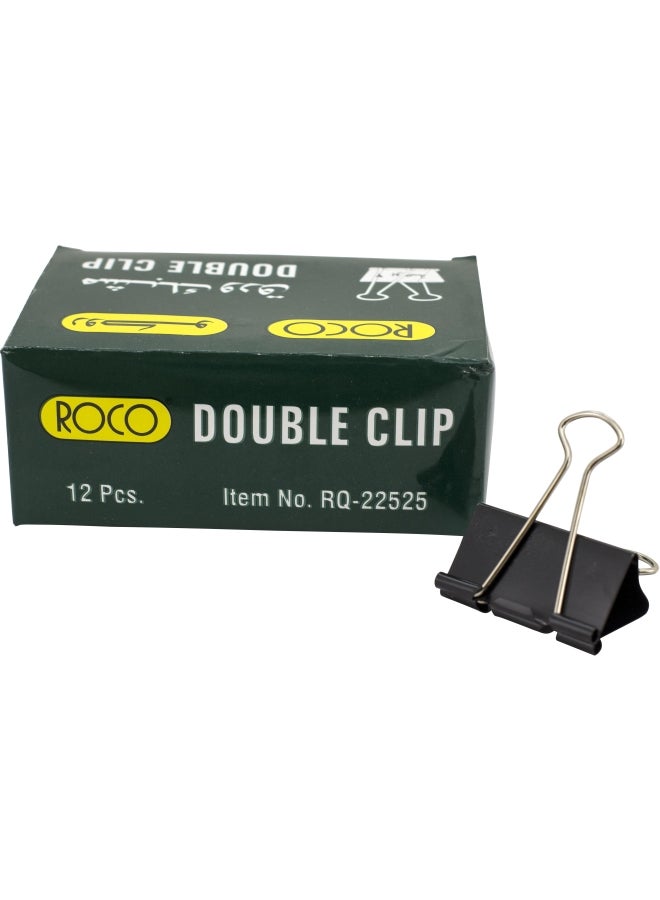 روكو مجموعة مشابك ورق مطلية من 12 قطعة أسود