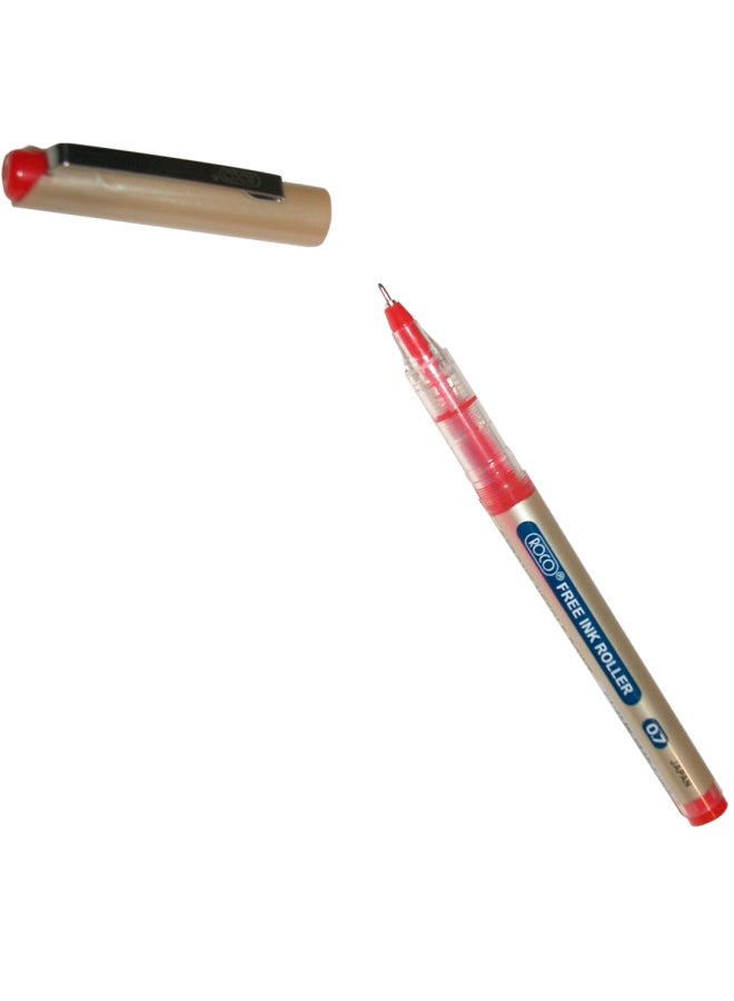 روكو قلم الحبر السائل فري إنك رولر أحمر
