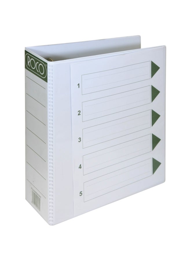 روكو ملف عرض مزود بحلقة شكل D مع لوح مضغوط من البلاستيك أبيض