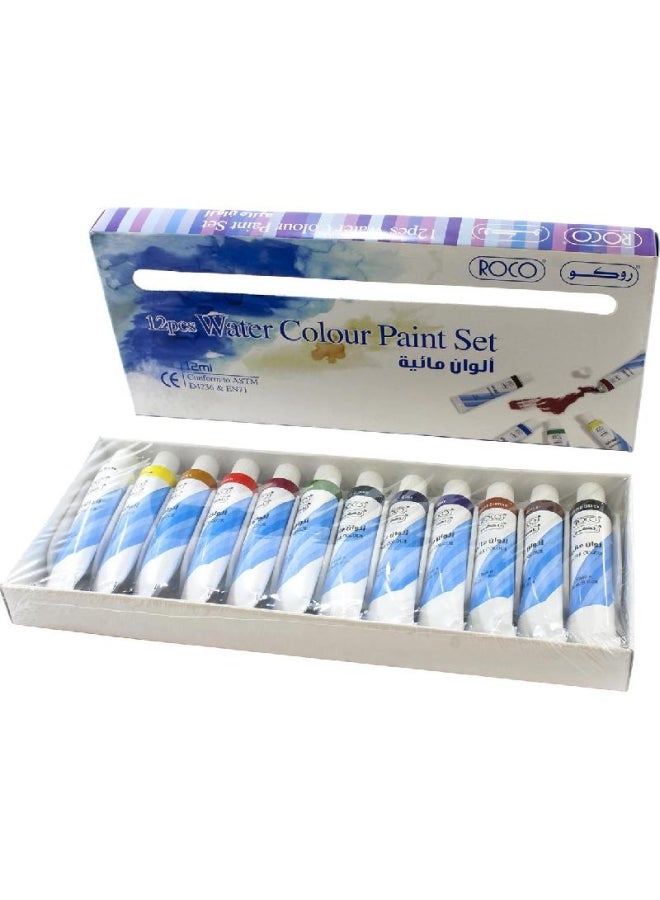 روكو طقم أقلام ألوان مائية مكون من 12 قطعة متعدد الألوان - Image 1