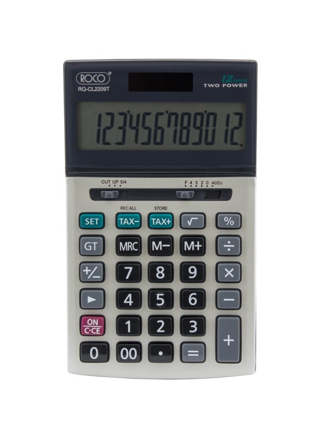 روكو آلة حاسبة مكتبية بشاشة سعة 12 رقماً أسود/ أبيض