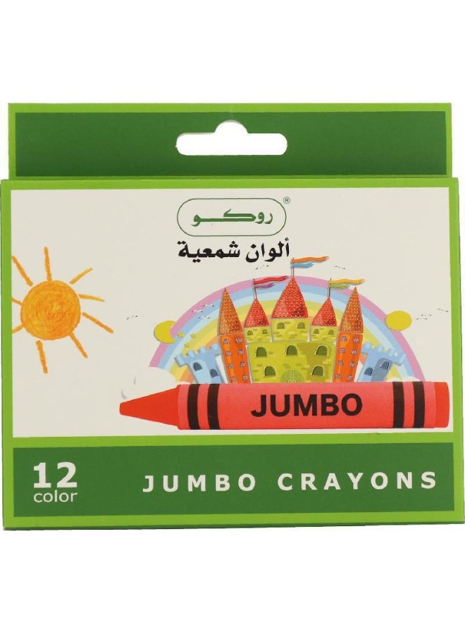 ROCO Standard Wax Crayon Set, 12 color Multicolour - Image 1