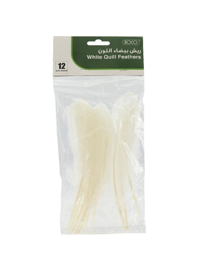 ROCO 12-Piece Quills Craft  Feather White - Image 1