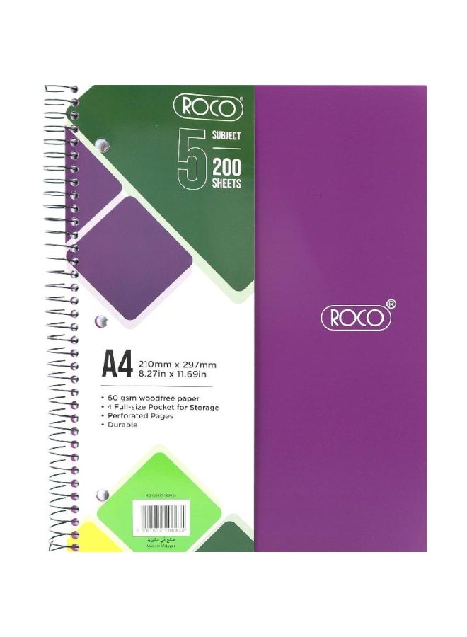 ROCO A Sheets Lined Notebook Multicolour  - Image 1