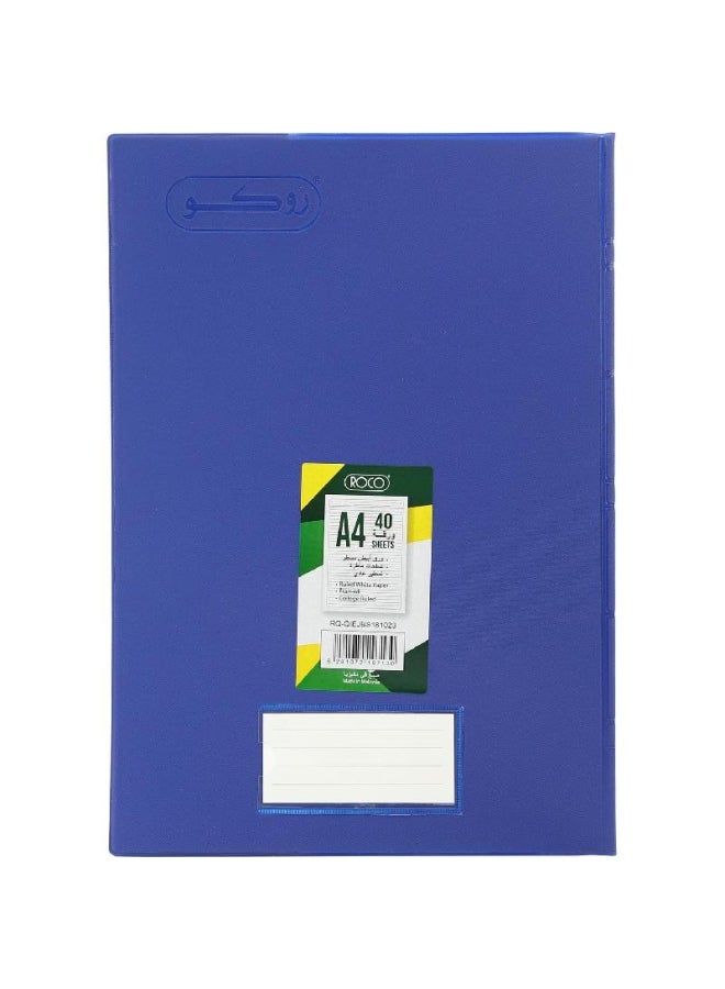 ROCO Neon Notebook A4 40 Sheets Lined Royal Blue - Image 1
