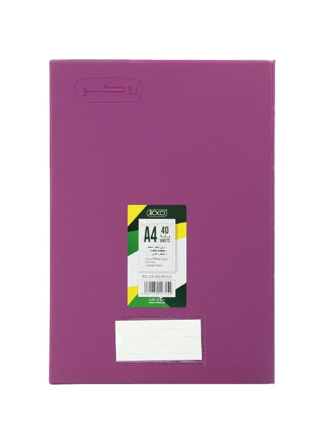 ROCO Neon Notebook A40 40 Sheets Lined Purple - Image 1